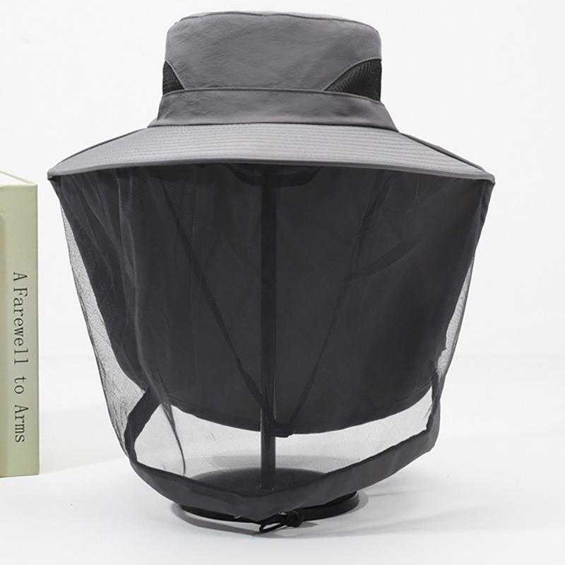 Chapeau Moustiquaire Pliable Unisexe avec Filet Caché Répulsif UV Protection Insectes Abeilles Visière Extérieure Chapeau Bob Casquette de Pêche