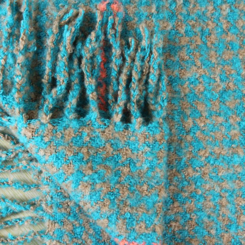 Schal, Herbst und Winter Koreanische Version des modischen verdickten warmen Kaschmirimitat-farbigen Tausend-Vogel-Gitter-Fransenschals