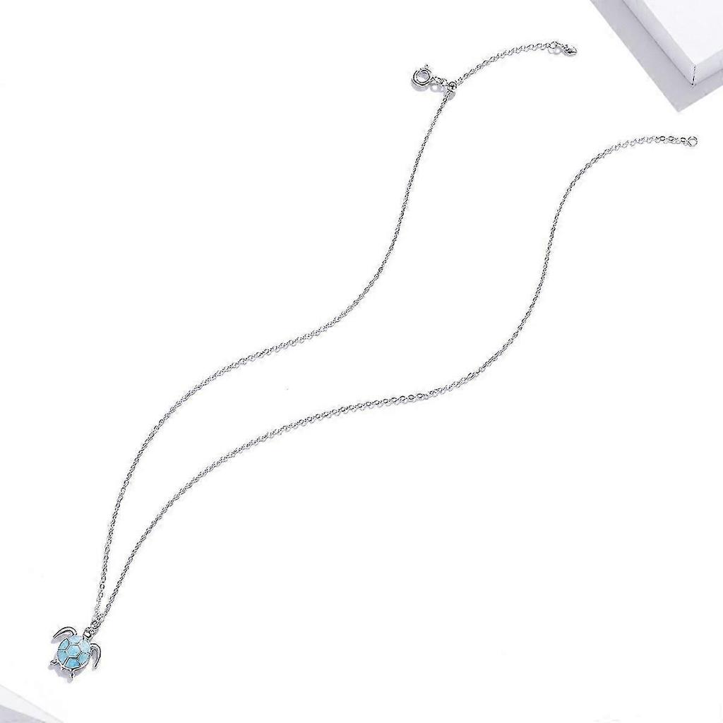 2025 (New arrival) S925 Sterling Silver Blue Turtle Women Nacklace Jewelry