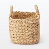 MUJI Oval Basket with Width 37 X Depth X Height Water 12057789 Handles, Small, 18.5 16cm, Hyacinth,