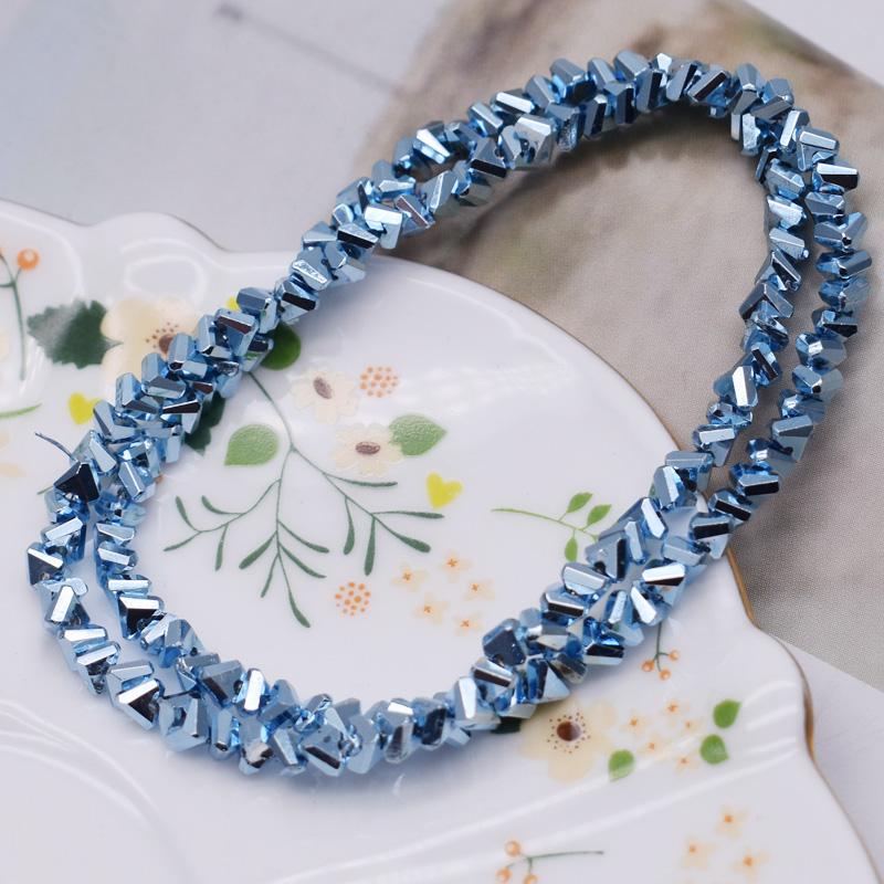 4mm 130pcs High Quality Triangle Crystal Glass Beads Shiny Color Loose Beads For Jewelry Making DIY Earring Necklace