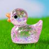 150Pcs Mini Glitter Duck Figurine Colorful Duck Resin Statue Miniature Animal Ornament Micro Landscape Dollhouse Fairy Garden Decoration Party Favors