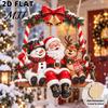 Rustic Christmas Home Accents Santa Claus Hanging Ornaments, Wooden Pendant with Hemp Xmas Party Supplies Rope, Vintage Wall Decoration for