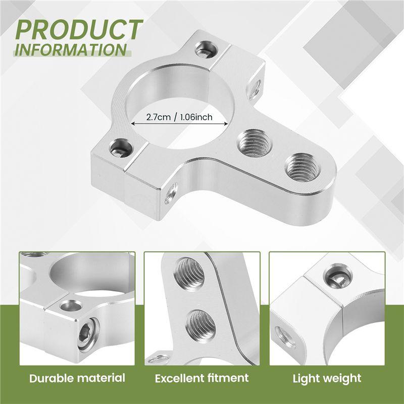 Durable-27Mm Aluminum Steering Damper Fork Frame Mounting Clamp Bracket Foot Fixer For Motorcycle Bike Modification Silver
