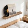Retro Style Wall Mounted Shelf For Record Storage Made Of Wood Heavy Load Easy Installation For Home Decoration
