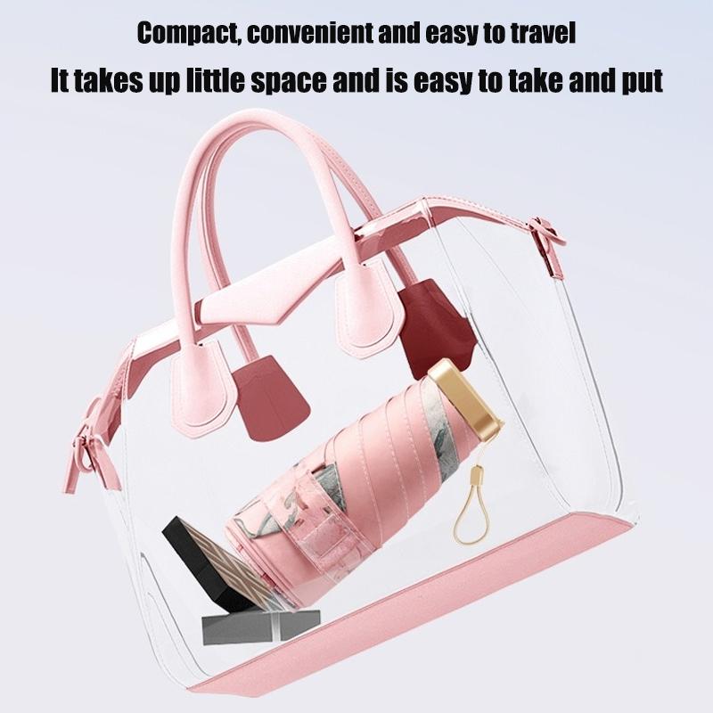 Oil Painting Sunscreen Parasol Outdoor Convinient Five Folding Umbrella With Uv Protection Portable Stylish Women'S Sun Umbrella