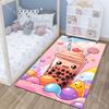 6 Style Pink Milk Tea Drinks Printed Cartoon Carpet for Living Room Bedroom Sofa Home Decor Non slip Floor Mat Home Decor