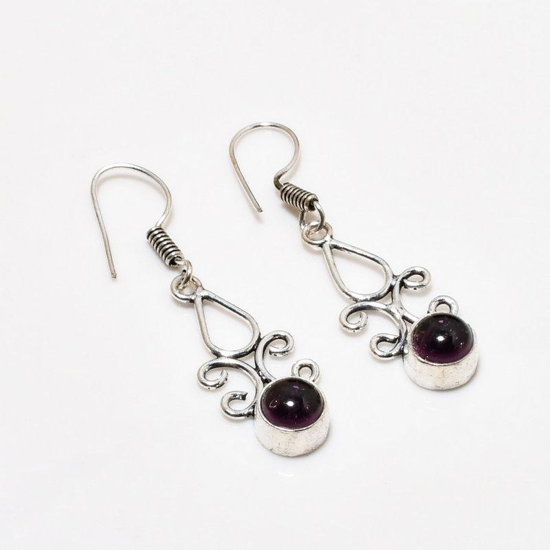 

Ювелирные серьги ручной работы с аметистом, посеребренные 925 пробы, 1,70 дюйма