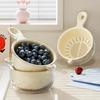 Drain Basket Double-Layer Vegetable Sink with Handle Fruit Bowl Comfortable Grip Strainer for Kitchen