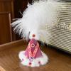 Ethnic Style Beaded Embroidered Sheep Plush Bag Charm Soft Fluffy Key Pendant for Women Purse Backpack Xmas Gift