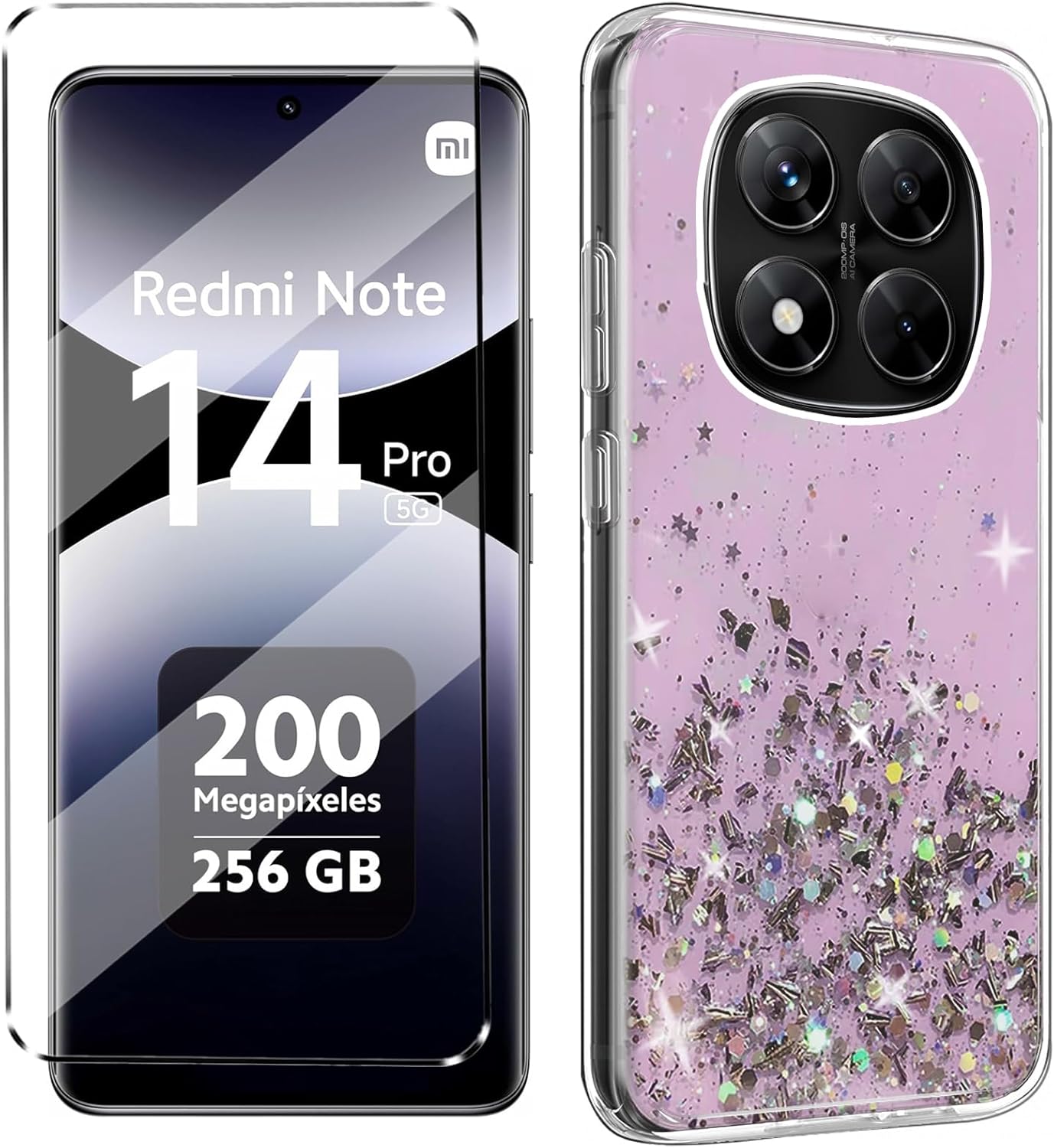 

Чехол с блестками и серебряной фольгой для Xiaomi Redmi 14C Note 14 Pro Plus 4G 5G, чехлы, мягкая силиконовая накладка Redmi Note 14 4G