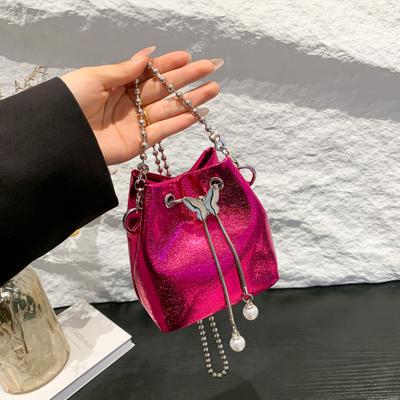 Bags Niche Versatile Chain Bag Women's 2025 New Korean Version Fashion Bright Star Ocean Style Crossbody Bucket Bag