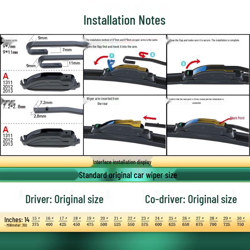 Geely Remote Xingxiang V5E/V6E/V7E/V8E Frameless Silent Car Wiper Blades Applicable to Xingxiang V7E/V8E