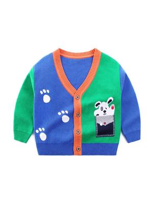 Children's Cotton Cardigan Sweater for Boys - Autumn/Winter Knit Coat for Small/Medium Kids, Ages 2-4
