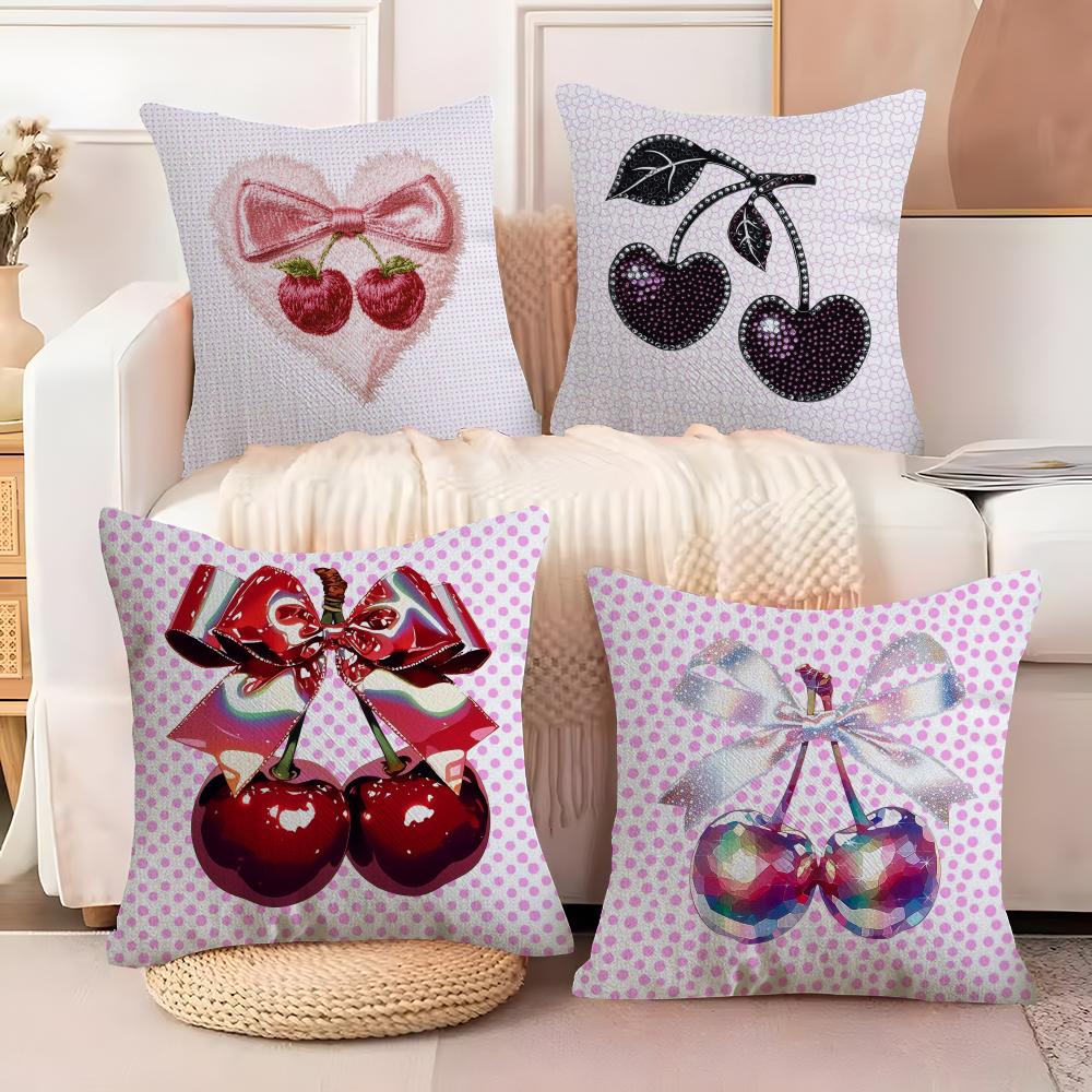 Ins girly heart cherry Pillow Case Home Living Room Decoration Linen Pillow Cases Cushion Cover