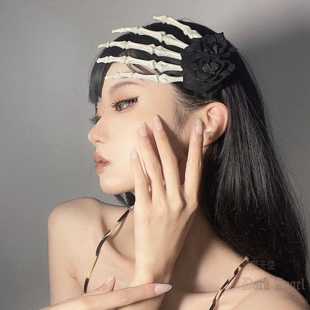 Flower Ghost Claw Hair Clip Cloth Halloween Headwear  Ghost Festival Supplies