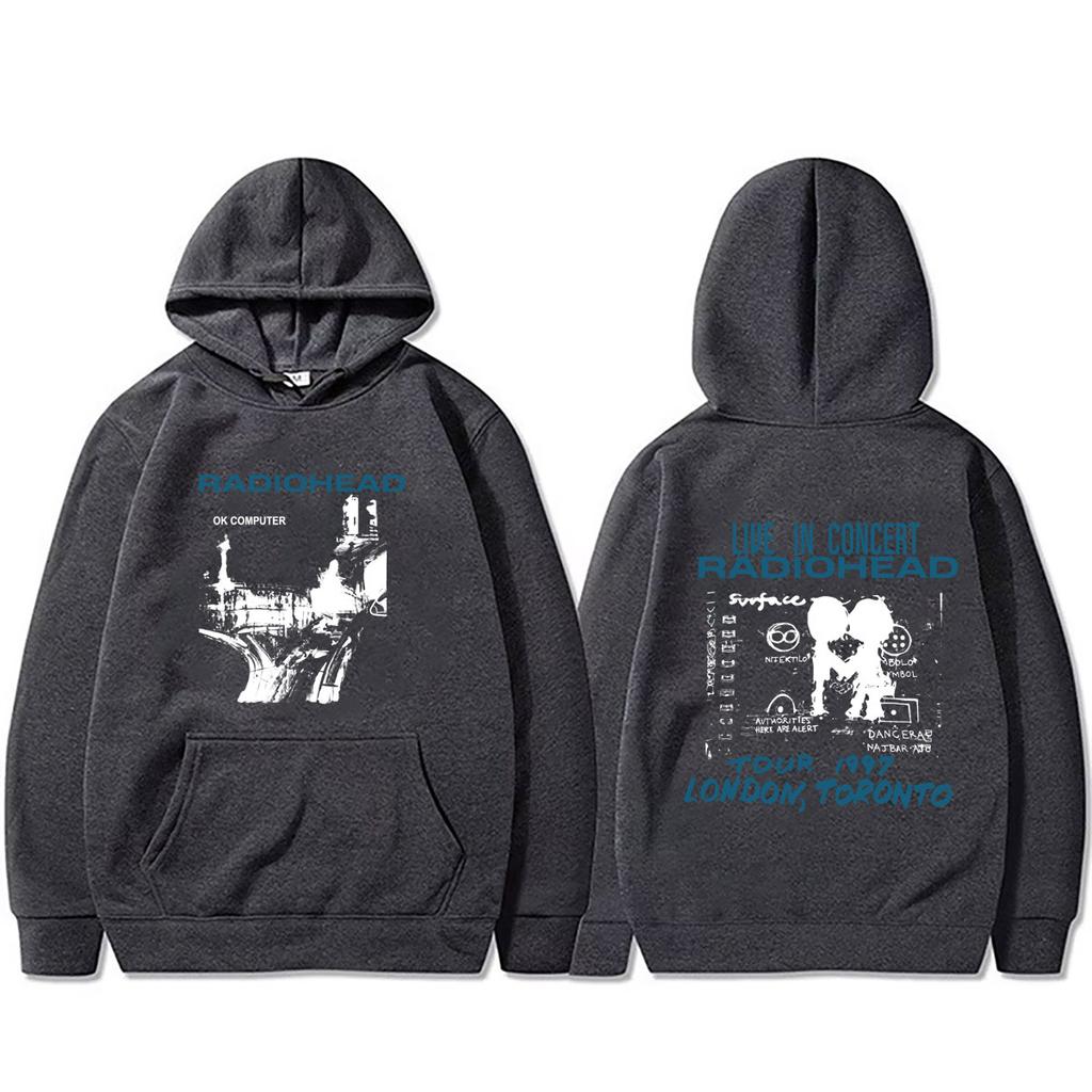 Rock Band Radiohead OK Computer Tour 1997 Hoodie Men Women Hip Hop Oversized Hooded Sweatshirt Streetwear