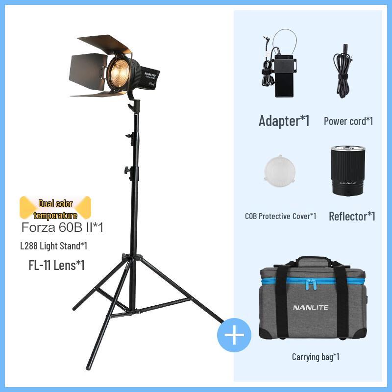 Nanlite Forza 60B II Bi-Color LED Video Spotlight Kit