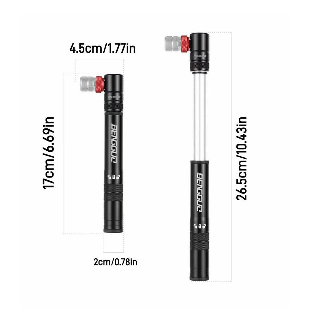Bicycle Portable Mini Pump, Suitable for Both American and French Multifunctional Pumps