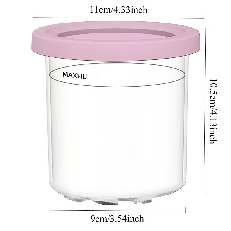 Ice Cream Maker Cups with Lids Reusable Can Store Ice Cream Pints Containers with Sealing Easy To Clean Ice Cream Storage Box