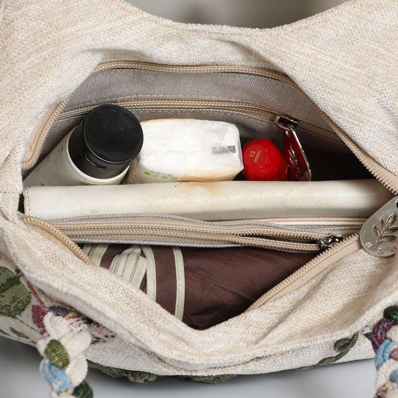 Borsa in Tessuto Stile Etnico per Donna Nuova Borsa Bohemian per Tempo Libero e Vacanze Borsa Tote in Tela di Grande Capacità