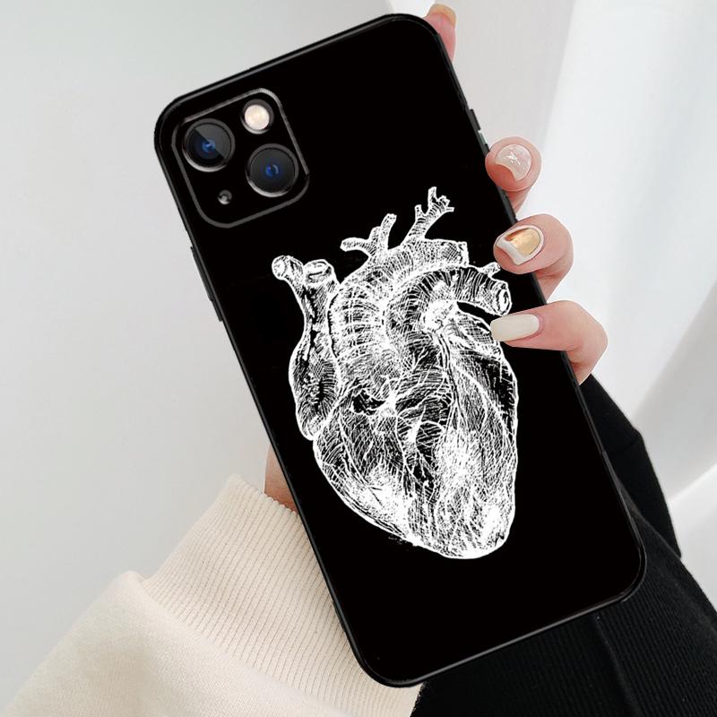 Human Heart Anatomy Phone Case For iPhone 17 Pro Max 14 13 12 11 15 16 Pro Max mini 16 15 Plus 16e 17 Air Cover