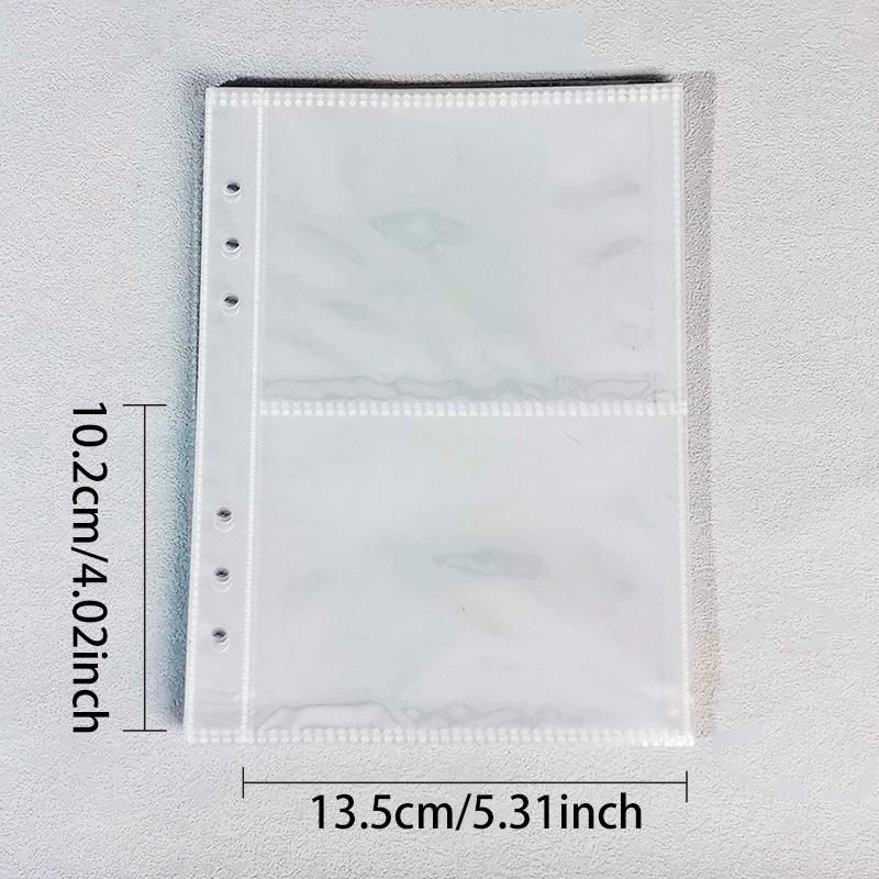 A5 PVC Binderhülle 6-Ring Doppel-Druckknopfverschluss Kantenumschlagenes Transparentes Design Notizbuch-Organizer zur Aufbewahrung von Papierdokumenten
