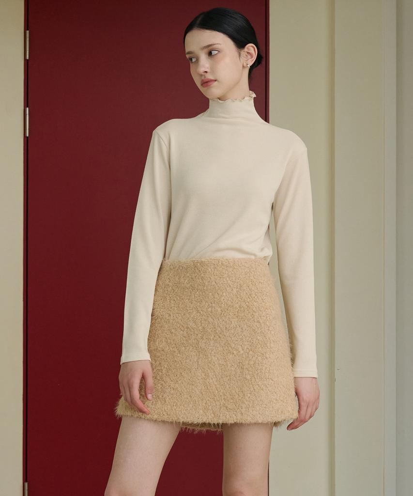 BIBYSEOB [Set] Boucle Wool Jacket + Skirt Beige