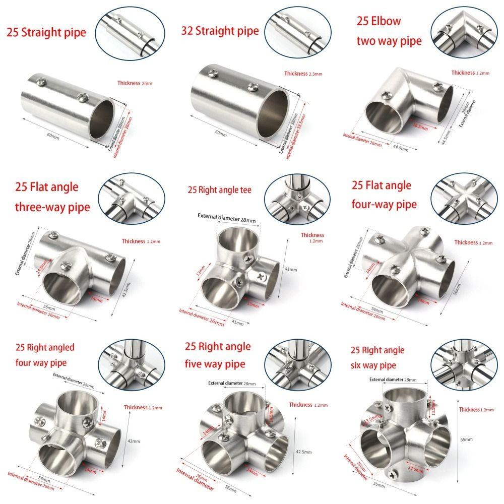 1Pcs 2/3/4/5/6 Way Pipe Connector Tee Straight Elbow Tube Joint Furniture Hardware