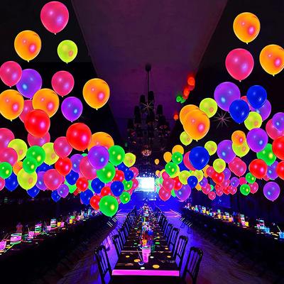 10Pcs Neon Glow Balloons Reusable Glow In The Dark Balloon 10 Inch Happy Birthday Party Wedding Diy Fluorescent Balloon Arch