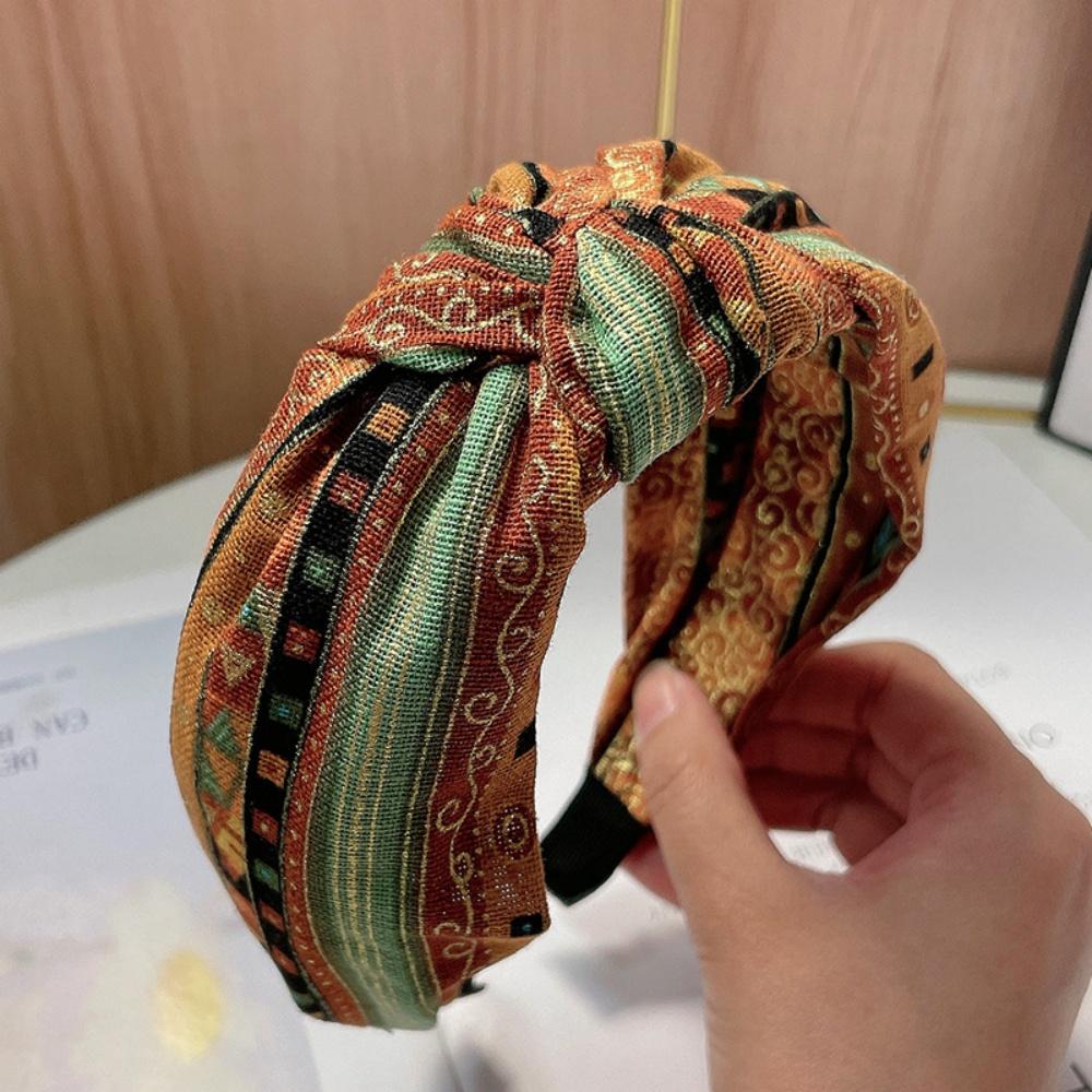 Vintage Headbands for Women Bohemian Ethnic Style Embroidery Flowers Girls Hair Bands Wide Hairband Hair Hoop Hair Accessories