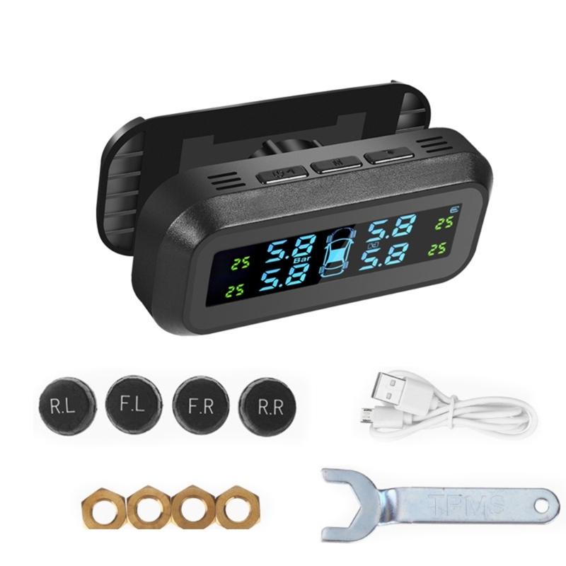 

Wireless Tire Pressure Monitoring System (TPMS) for Small Size 4-tire Vehicles,Include 4 Sensors,USB Solar Power 1