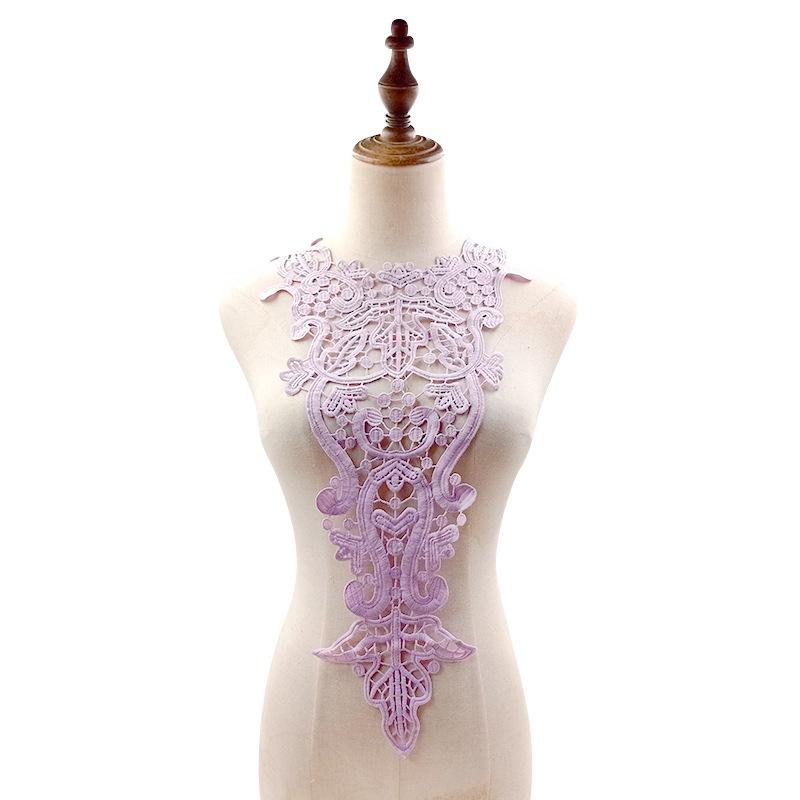 

Water-soluble lace collar, milk silk embroidered corsage, big red DIY lace accessories, three-dimensional hollow collar Light purple світло-фіолетового кольору