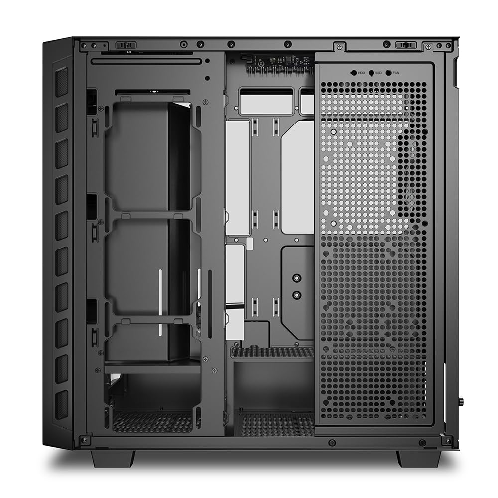 Sharkoon Mid Tower PC Case REBEL C80G RGB Tempered Glass Side Panel 120mm 4 ARGB Fans Standard Equipped with ATXMicro-ATXMini-ITX Standard