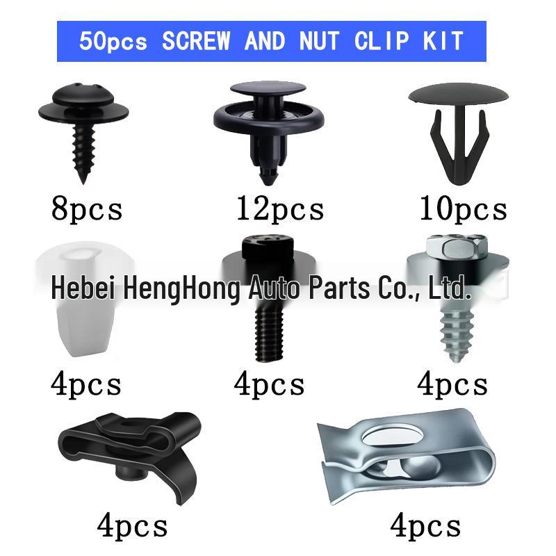 50pcs Car Body Screw & U-Nut Clip Set for Toyota/Lexus Engine Splash Guard & Fender