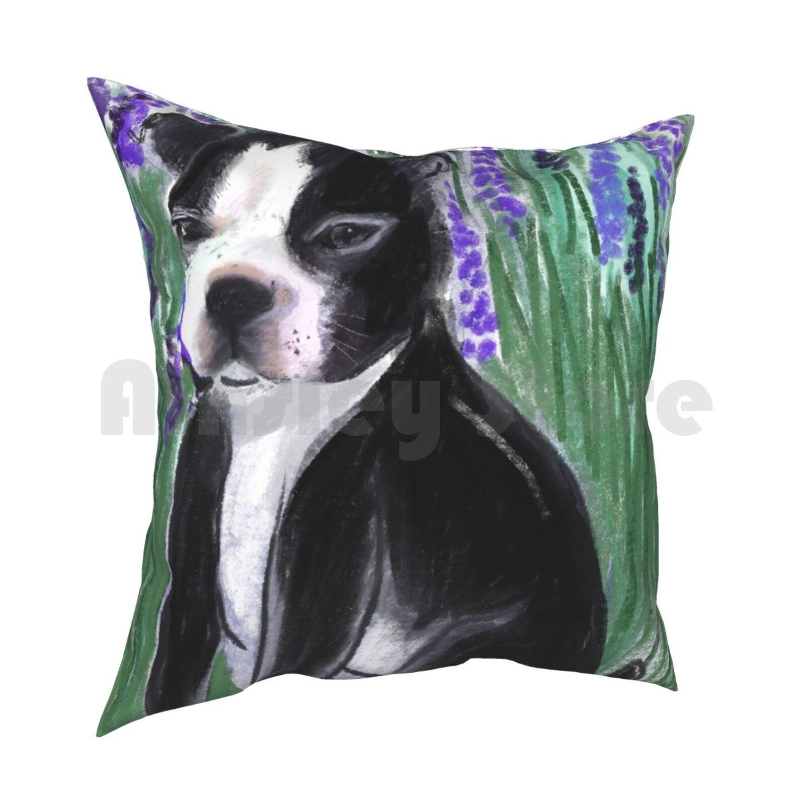 Boston Terrier Puppy Dog Pillow Case Printed Home Soft DIY Pillow Cover Puppy Boston Terrier Dog 30x30cm 12x12in