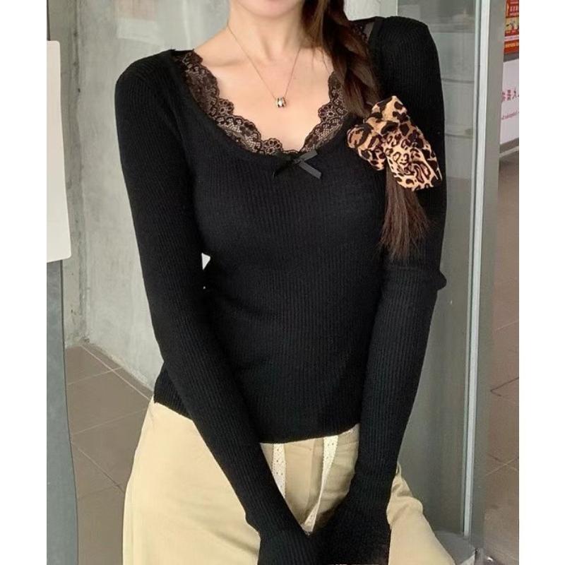 Fashion Lace Spliced Knit Cardigan Women Sweater Slim Fit Long Sleeve Knitted Tops Sweet Autumn Winter Vintage Elegant Casual Clothing