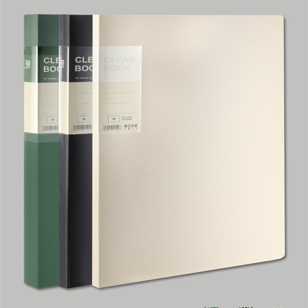 A4 File Folder Display Book 20/30/40/60 Pages Transparent Insert Paper Document Organizer Bag Office School Supplies Quality