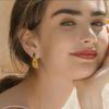 New Hot Brand Vintage Earrings for Women Gift Luxury Jewelry Fashion Orange Type Designer Eardrop Lady Party Stud Earrings