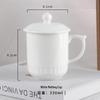 White Ceramic Office Meeting Cup with Lid