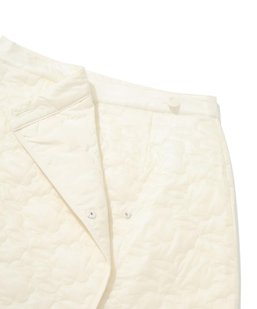 Covernat Woman Cloverheart Quilted Wrap Mini Skirt Light Yellow
