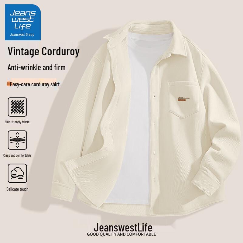 Мужская вельветовая куртка-рубашка с лацканами JEANSWEST LIFE XL