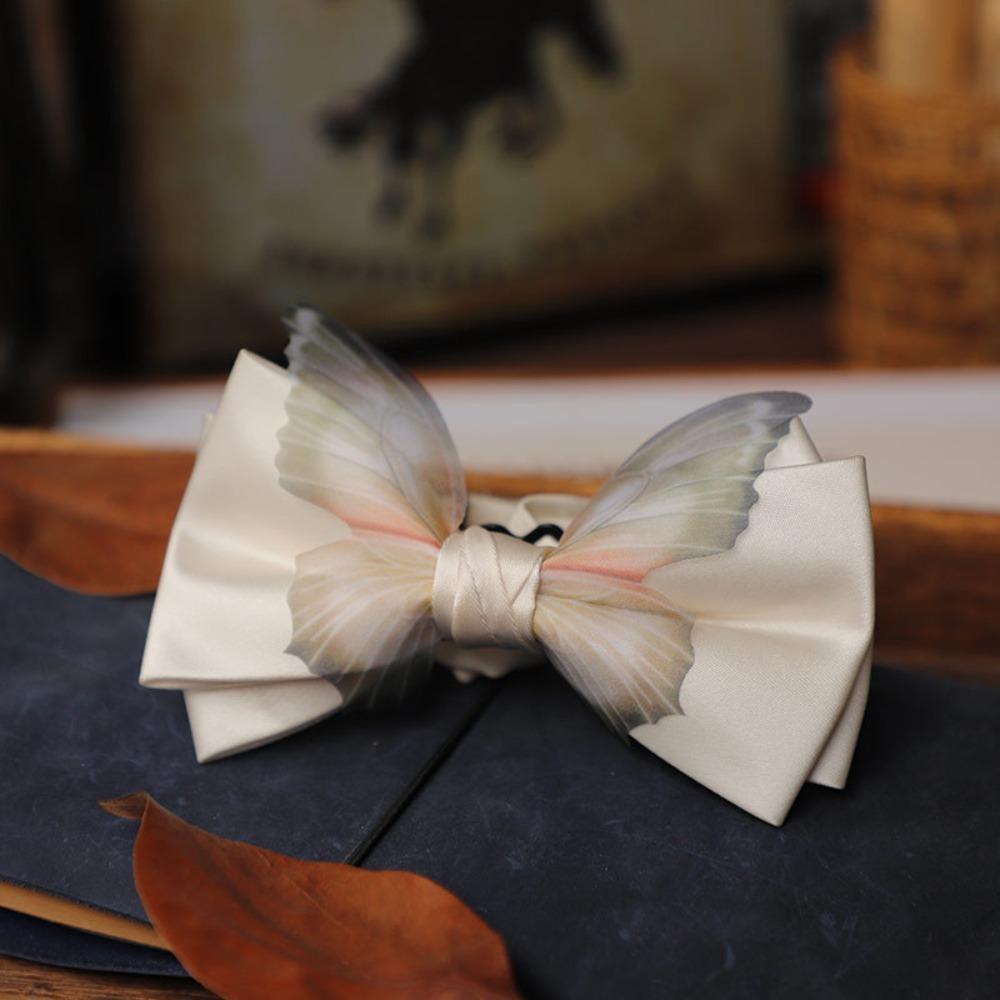 Solid Color Men Necktie Adjustable Bridegroom Groomsman Cravat Fashion Butterfly Bow Tie  Banquet