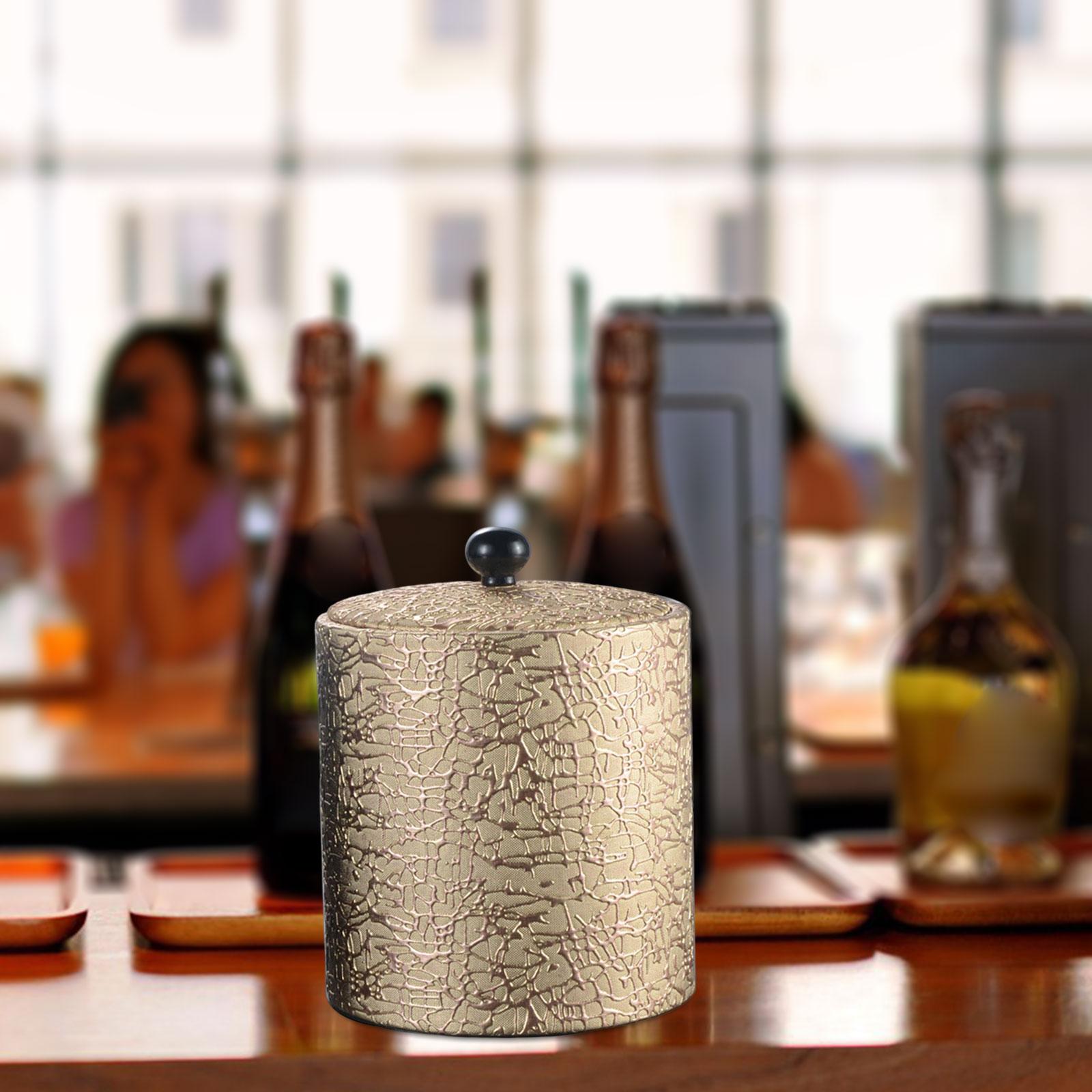 Ice Bucket with Lid with Insulation Double Walled Thickened Comfortable Stainless Steel Keeps Ice Cold for Home Bar Champagne золотой