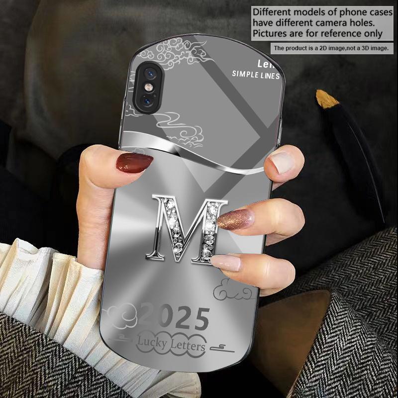 

Градиентный желтый letter M Для iPhone 17 16 15 14 Pro 13 Plus 12 mini 11 Pro Max XR X S 7 8 Эллиптический закаленный стеклянный чехол для телефона iPhone 13 mini