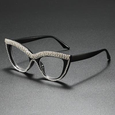 Luxury Cat Eye Reading Glasses New Fashion Diamond Frame Far-sight Eyeglasses Presbyopic Optical Eyeglasses