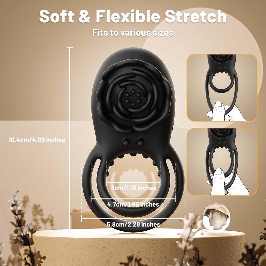Vibrating Cock Ring Adult Sex Toys for Men Rose Clitoral Vibrator Couples Sex Toys, 8 Vibrations Adult Male Sex Toy Remote Control Vibrators for Men