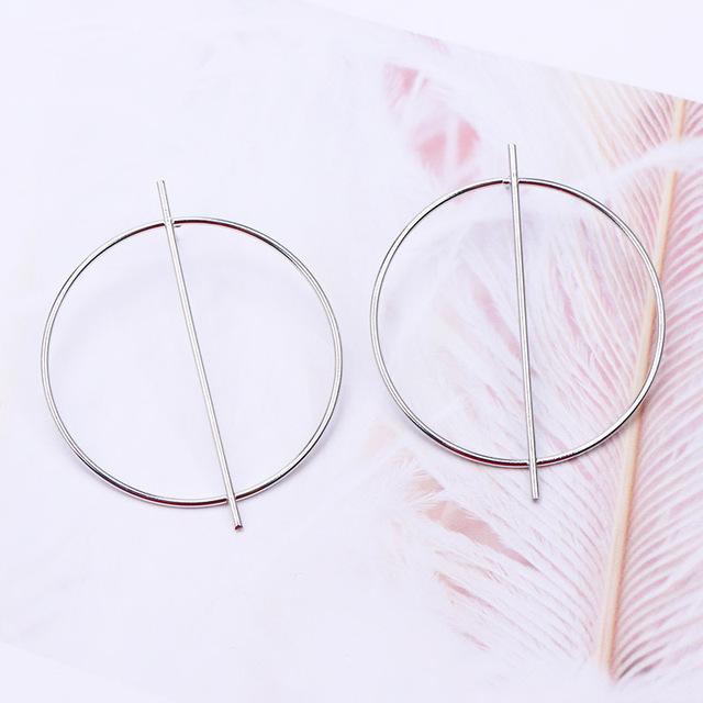 Metal Tassel Earrings for Women Long Circle Dangle Earrings Geometric Round Drop Earrings Brief Jewelry pendientes