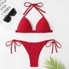 Pre-order: European & American Drawstring Bandage Split Swimsuit Bikini - Hot-Selling Cross-Border Style