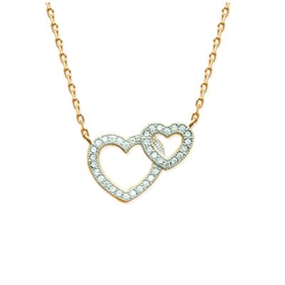 [M3738] - Vergoldete 'Love' Halskette Weißgold - 20x12 mm